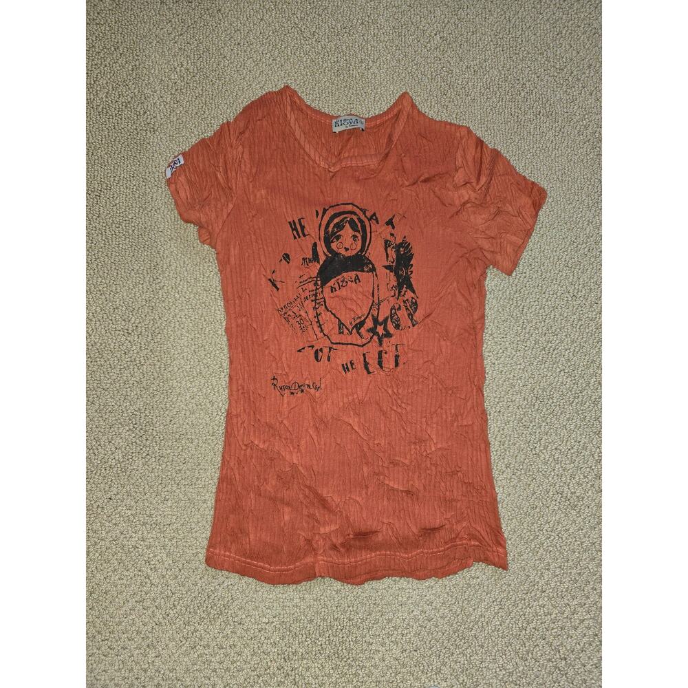 Kisca by Komarov Crinkle Stretchy T-Shirt. S